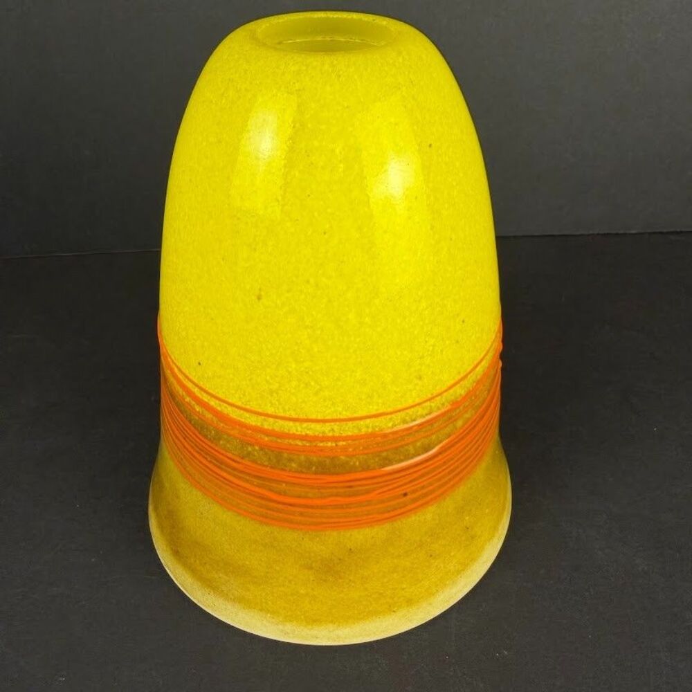 Art Glass Pendant Light Shade, Speckled/Ombre, Yellow/Brown/Orange, New in Box